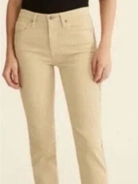 Ag Adriano Goldschmied Straight Leg Jeans in Beige
